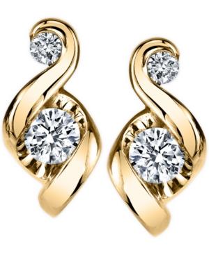 Proud Mom Diamond Swirl Stud Earrings (1/4 Ct. T.w.) In 14k Gold