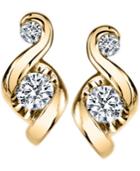 Proud Mom Diamond Swirl Stud Earrings (1/4 Ct. T.w.) In 14k Gold