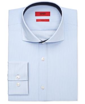 Hugo Men's Slim-fit Light Blue Striped Dress Shirt