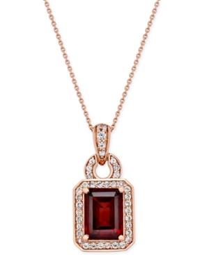 Garnet (1-3/4 Ct. T.w.) And White Sapphire (1/4 Ct. T.w.) Pendant Necklace In 14k Rose Gold
