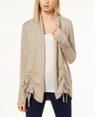 I.n.c. Ruched Drawstring Cardigan, Created For Macy's