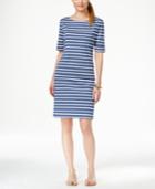 Karen Scott Striped Short-sleeve Dress, Only At Macy's