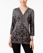 Jm Collection Embellished V-neck Top, Only At Macy's