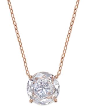 Danori Rose Gold-tone Round Crystal Pendant Necklace, Only At Macy's