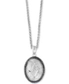 Effy Diamond Oval Pendant Necklace (1-1/4 Ct. T.w.) In Sterling Silver