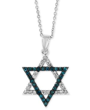 Effy Diamond Star Of David 18 Pendant Necklace (1/5 Ct. T.w.) In 14k White Gold