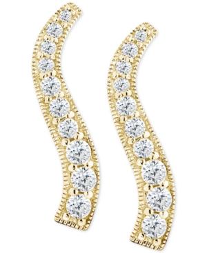 Giani Bernini Cubic Zirconia Graduated Curve Drop Earrings In 18k Gold-plated Sterling Silver, Only At Macy's