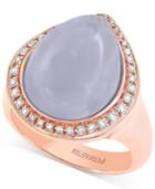 Effy Chalcedony (7-9/10 Ct. T.w.) And Diamond (1/4 Ct. T.w.) Ring In 14k Rose Gold