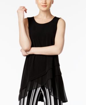 Alfani Mixed-media Crossover Tunic, Created For Macy's