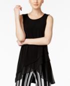 Alfani Mixed-media Crossover Tunic, Created For Macy's