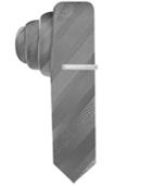 Alfani Red Party Stripe Skinny Tie