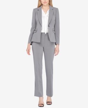 Tahari Asl Textured One-button Pantsuit, Regular & Petite