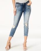 Jessica Simpson Juniors' Forever Ripped Cuffed Skinny Ankle Jeans