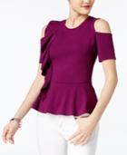 Guess Jaime Ruffled Cold-shoulder Top