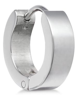 Sutton By Rhona Sutton Men's Stainless Steel Hinged Huggie Hoop Earring