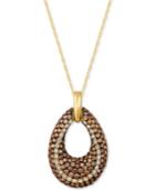 Le Vian Chocolatier Diamond Open Teardrop Pendant Necklace (1-9/10 Ct. T.w.) In 14k Gold