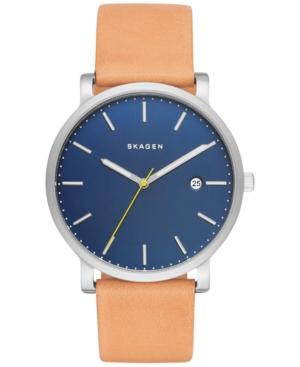 Skagen Men's Hagen Natural Leather Strap Watch 40mm Skw6279