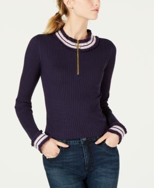 Planet Gold Juniors' Ribbed Zip-up Sweater