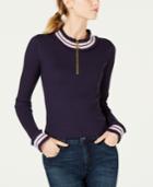 Planet Gold Juniors' Ribbed Zip-up Sweater