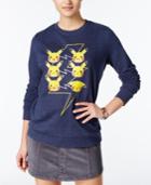 Mighty Fine Juniors' Pikachu Faces Graphic Sweatshirt