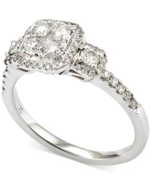 Diamond Cluster Halo Engagement Ring (5/8 Ct. T.w.) In 14k White Gold