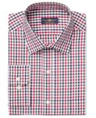 Club Room Men's Estate Classic-fit Wrinkle Resistant Holiday Gingham Dress Shirt, Only At Macy's