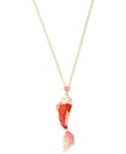 Betsey Johnson Gold-tone Pave Fish Pendant Necklace