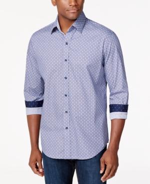Tasso Elba Medallion-print Long-sleeve Shirt, Only At Macy's