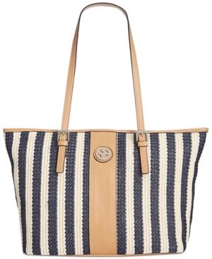 Giani Bernini Striped Straw Tote, Only At Macy's