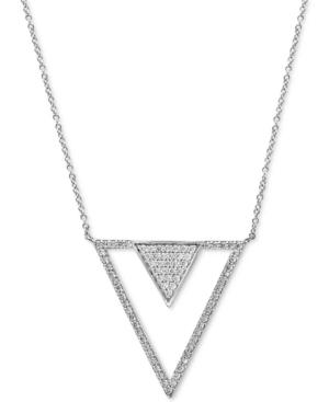 Geo By Effy Triangle Pendant Diamond Necklace (3/4 Ct. T.w.) In 14k White Gold