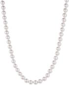 Anne Klein Silver-tone Pink Imitation Pearl Collar Necklace