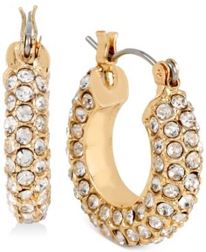 M. Haskell Gold-tone Pave Crystal Hoop Earrings