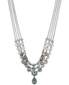 Givenchy Hematite-tone Multi-row Crystal Collar Necklace