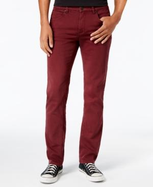 Ezekiel Men's Now Slim-fit Stretch Burgundy Denim Pants