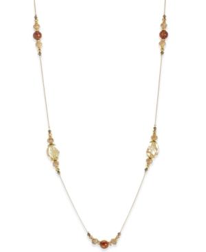 Inc International Concepts Gold-tone Neutral Bead Station Strand Necklace, Only At Macy's