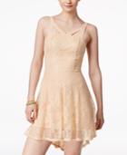 Material Girl Juniors' Lace High-low Fit & Flare Dress, Only At Macy's