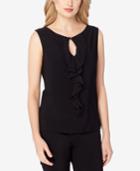 Tahari Asl Ruffled Keyhole Top