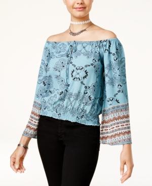 American Rag Juniors' Off-the-shoulder Bell-sleeve Peasant Top, Only At Macy's