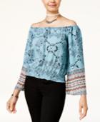 American Rag Juniors' Off-the-shoulder Bell-sleeve Peasant Top, Only At Macy's