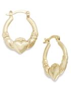 Giani Bernini Claddagh Hoop Earrings In 24k Gold Over Sterling Silver