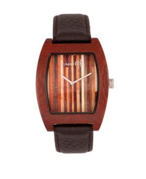 Earth Wood Cedar Leather-band Watch Red 40mm