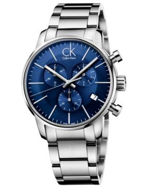 Calvin Klein Men's Swiss Chronograph City Stainless Steel Bracelet Watch 43mm K2g2714n