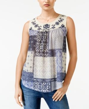 Jolt Juniors' Printed Embroidered Tank Top