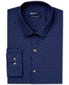 Bar Iii Carnaby Collection Indigo Leaf Print Dress Shirt, Only At Macy's