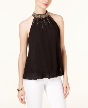 Alfani Embellished Bubble-hem Top, Created For Macy's