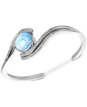 Marahlago Larimar & White Sapphire (3/8 Ct. T.w.) Cuff Bracelet In Sterling Silver