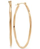Large Oval Twist Hoop Earrings In 10k Gold