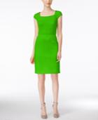 Calvin Klein Cap-sleeve Scuba Sheath Dress