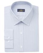 Club Room Estate Men's Wrinkle Resistant Grey Stripe Dress Shirt, Only At Macy's