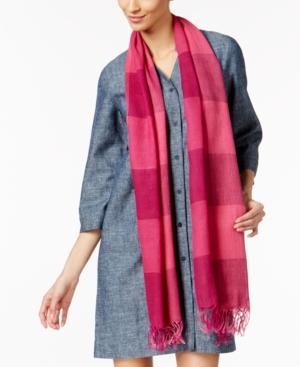 Eileen Fisher Organic Linen-cotton Striped Fringe Scarf